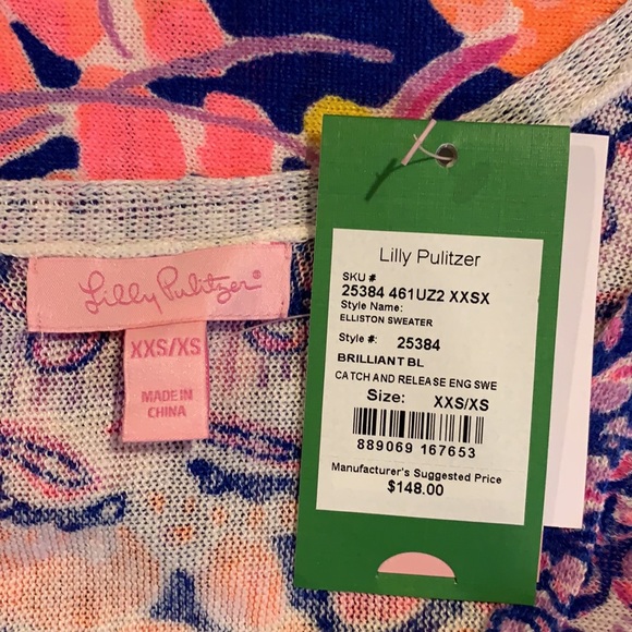Lilly Pulitzer Elliston Sweater in Catch and Release Pattern NWT - Picture 7 of 10